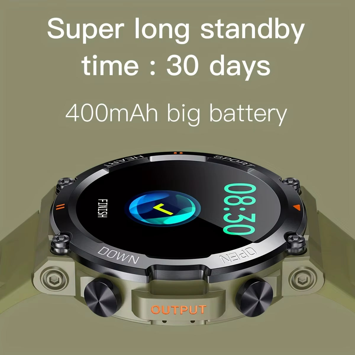 K56Pro Men's Smart Watch with Heart Rate Monitor, Bluetooth Connectivity, 400mAh Long Battery Life, 1.39-Inch 360x360 HD Display for Outdoor Activities