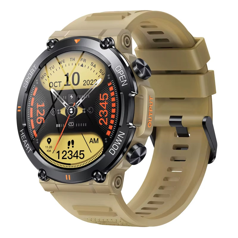 K56Pro Men's Smart Watch with Heart Rate Monitor, Bluetooth Connectivity, 400mAh Long Battery Life, 1.39-Inch 360x360 HD Display for Outdoor Activities