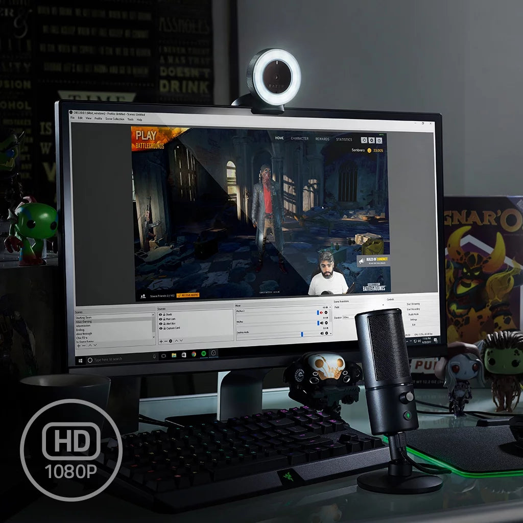 Level up your streaming game with the Kiyo Full HD Webcam! 🎥✨ Auto focus, adjustable ring light, and sleek black design for the perfect setup! #Streaming #Webcam #ContentCreation