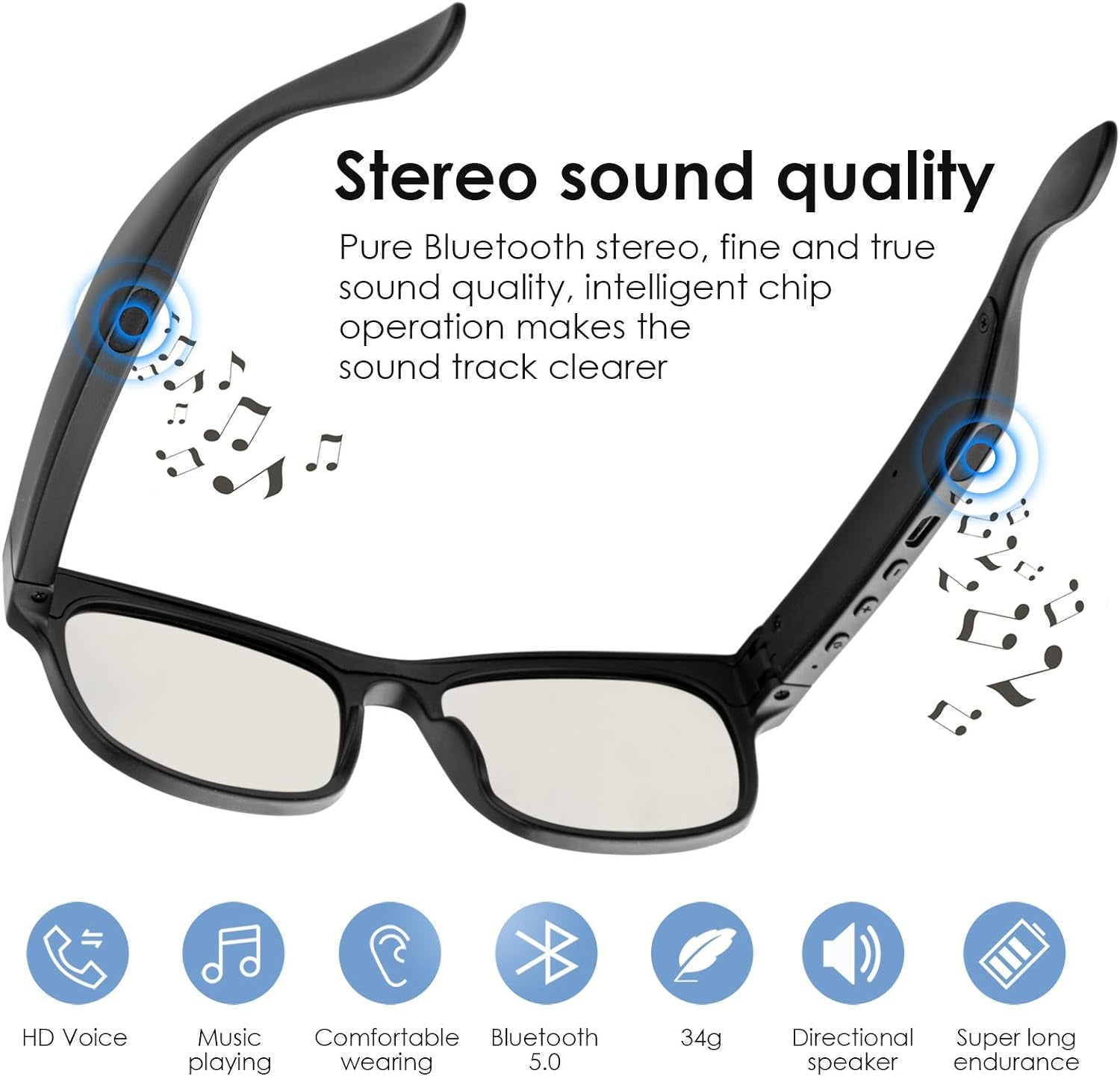 Revolutionary Smart Audio Glasses - Wireless Bluetooth Polarized Sunglasses with IPX4 Waterproof Protection