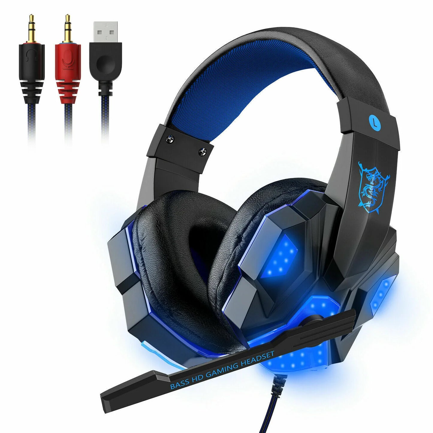 Ultimate 3.5mm Gaming Headset with LED Mic & Stereo Bass Surround for PC, PS4, Xbox One