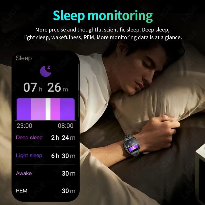 Ultimate Smart Watch: 1.96" Touchscreen, Bluetooth Calling, Voice Assistant, Fitness Tracker & Waterproof Design for Men