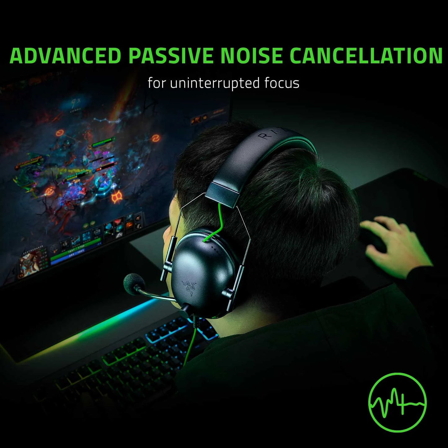 Blackshark V2 X Wired Esports Headset - Multi-Platform Compatibility, 3.5mm Jack, Sleek Black Design