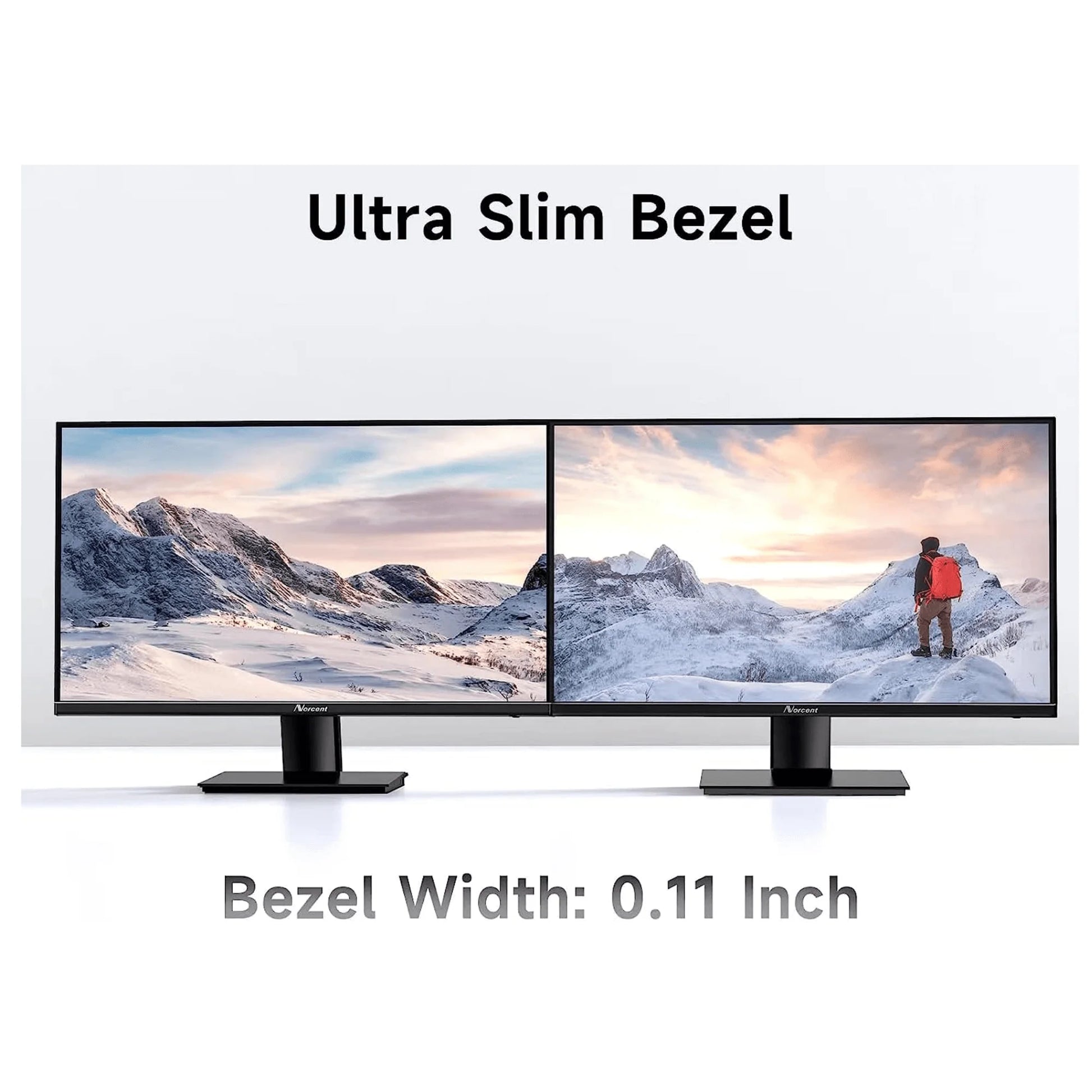 Norcent 27" Frameless FHD Monitor - 75Hz Refresh Rate with Built-In Speakers