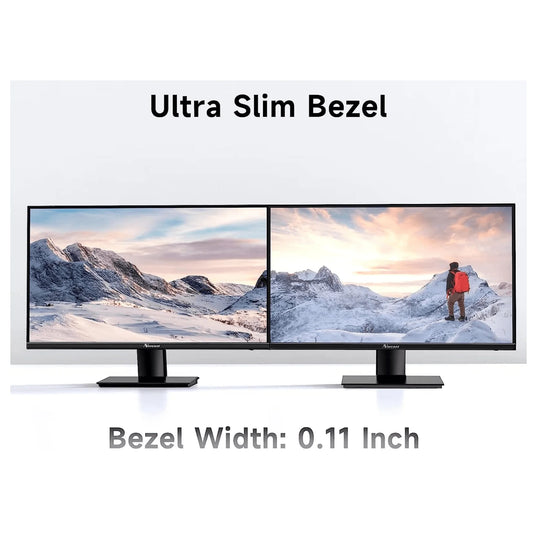 Norcent 27" Frameless FHD Monitor - 75Hz Refresh Rate with Built-In Speakers