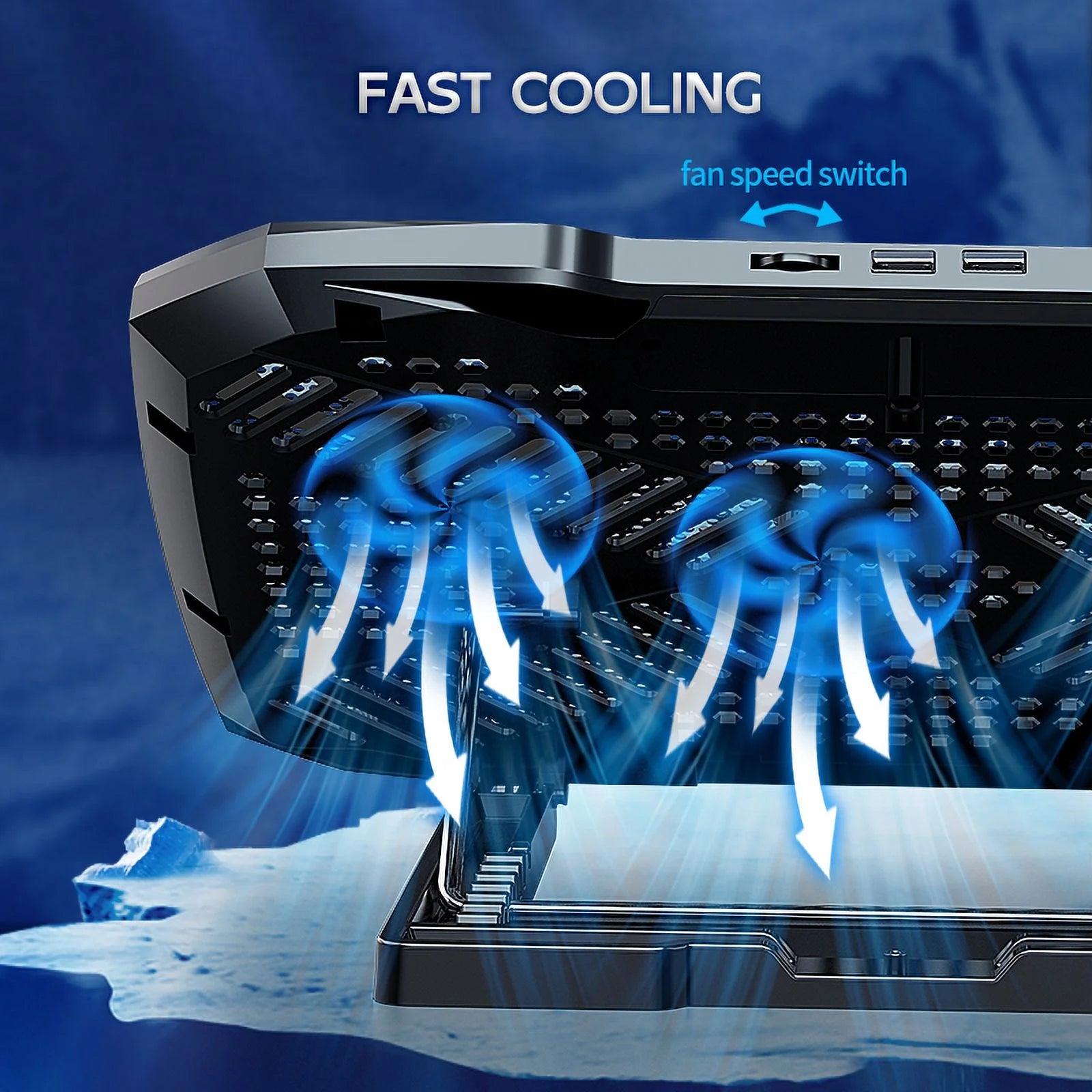 Stay Cool While You Game! 🌟 Laptop Cooling Pad with 3 Powerful Fans for 10-15.6" Notebooks & Gaming Laptops + Handy Phone Holder! 💻🔥