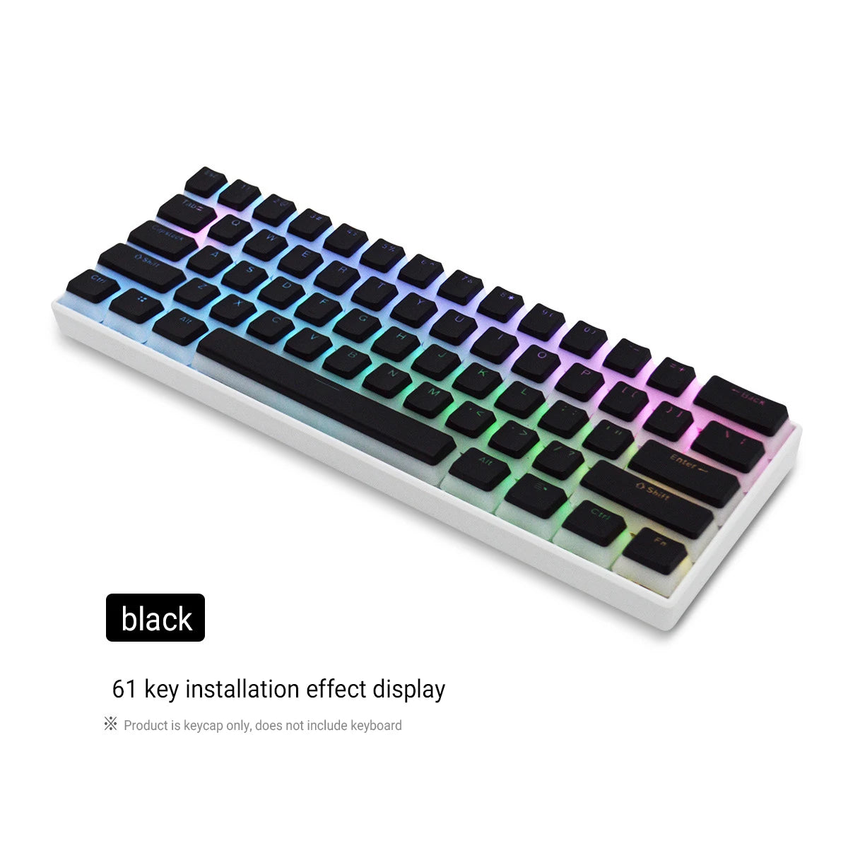 129-Key OEM Profile PBT Double Shot Pudding Keycaps for MX Switch Mechanical Keyboards - ISO Layout with RGB Backlighting