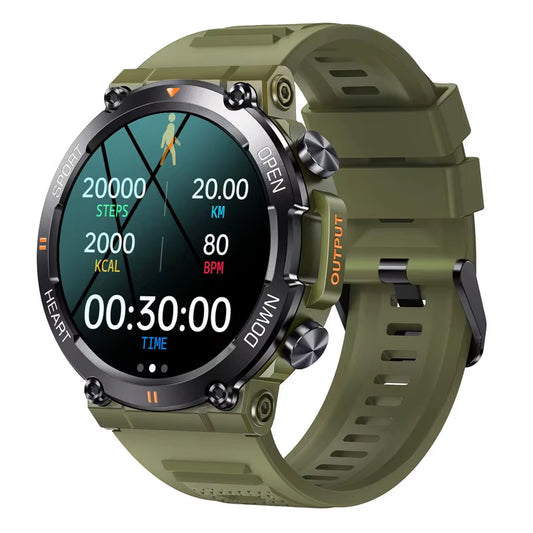 K56Pro Men's Smart Watch with Heart Rate Monitor, Bluetooth Connectivity, 400mAh Long Battery Life, 1.39-Inch 360x360 HD Display for Outdoor Activities