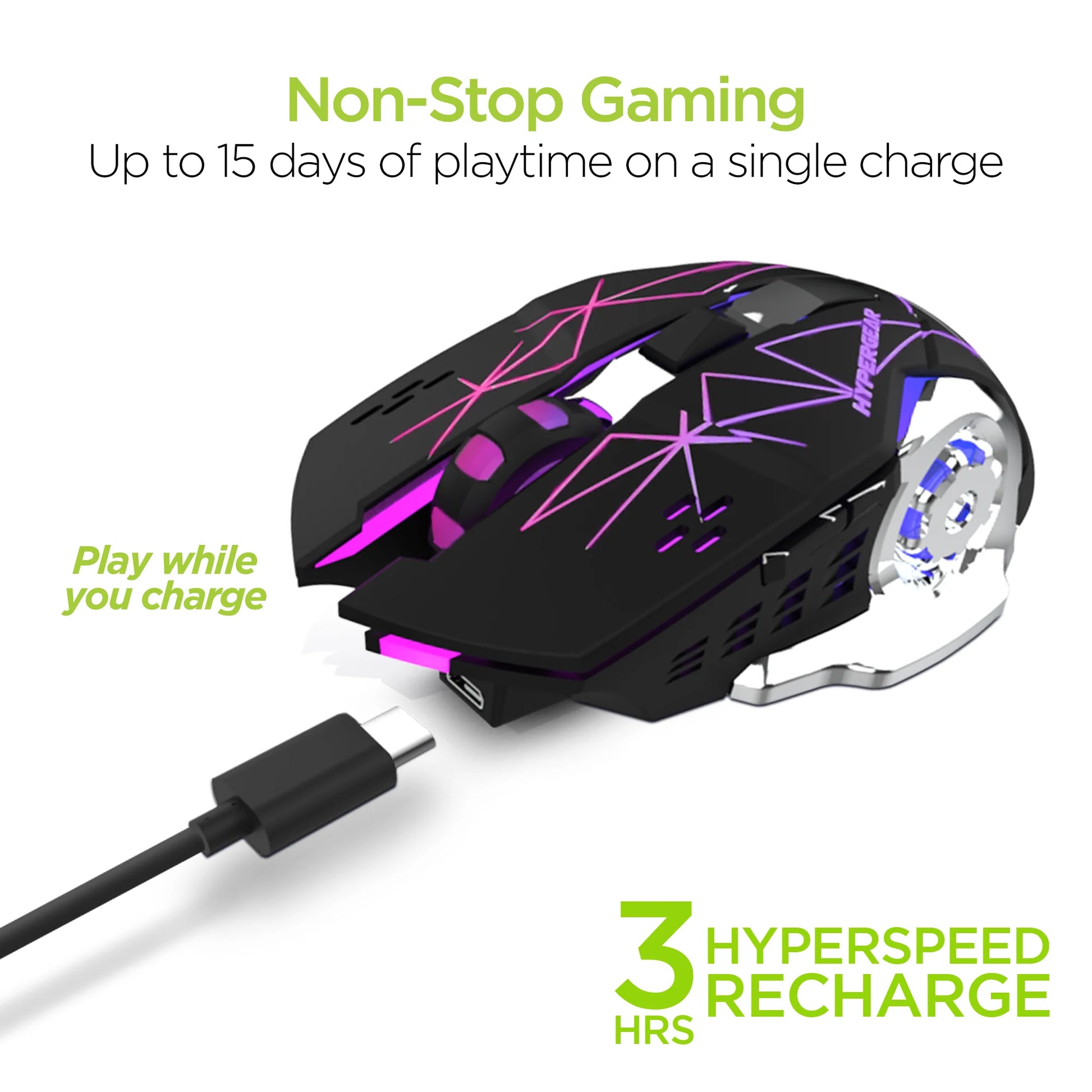 Hypergear Chromium Wireless Gaming Mouse for Extended Gaming Sessions