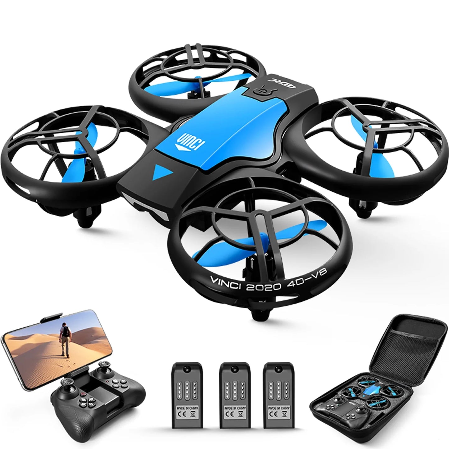 Experience the Sky: Mini Drone with 720P HD Camera - FPV Real-Time Video & 3 Modular Batteries - Perfect for All Ages!