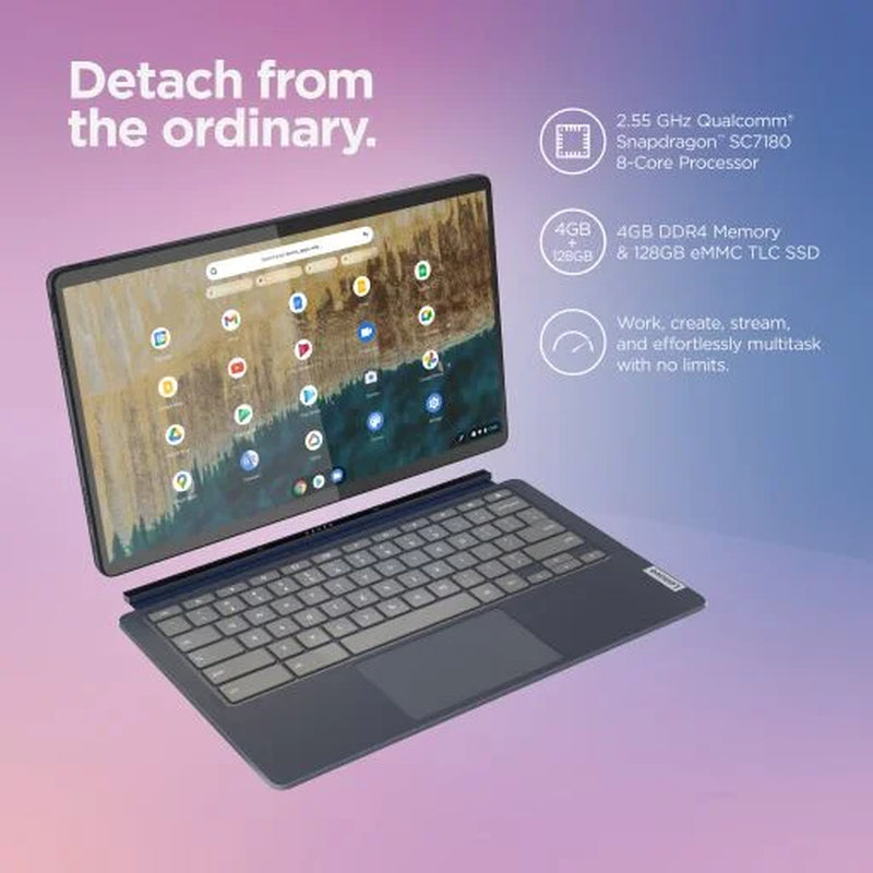 Unleash your creativity with the Ideapad Duet 5 Chromebook! 🌟 Featuring a stunning 13.3" FHD OLED touchscreen, powerful Qualcomm Snapdragon, and sleek Abyss Blue design. Perfect for work and play! 💻✨ #Chromebook #TechTrends
