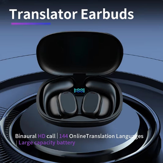 Wireless Translation Earbuds with Online Support for 144 Languages and Accents - 3-in-1 Device for Music and Calls