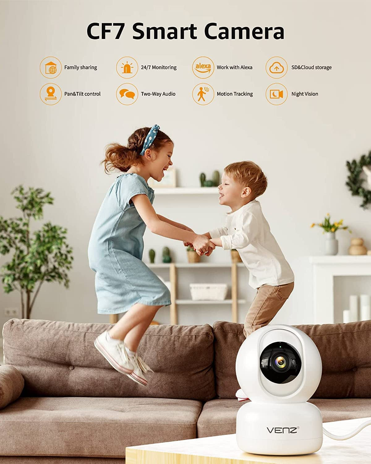 1080P Indoor Pet Camera with 360° PTZ, 2-Way Audio, Night Vision & Motion Detection - 2 Pack Home Security Solution for Dogs and Cats
