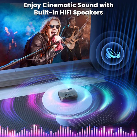 Ultra HD 1080P Projector with 5G WiFi & Bluetooth - 4K Ready, Perfect for Phones, PCs, TV Sticks & PS5