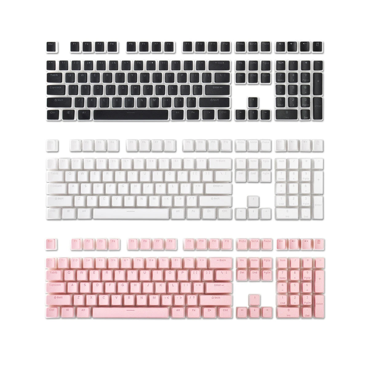 129-Key OEM Profile PBT Double Shot Pudding Keycaps for MX Switch Mechanical Keyboards - ISO Layout with RGB Backlighting