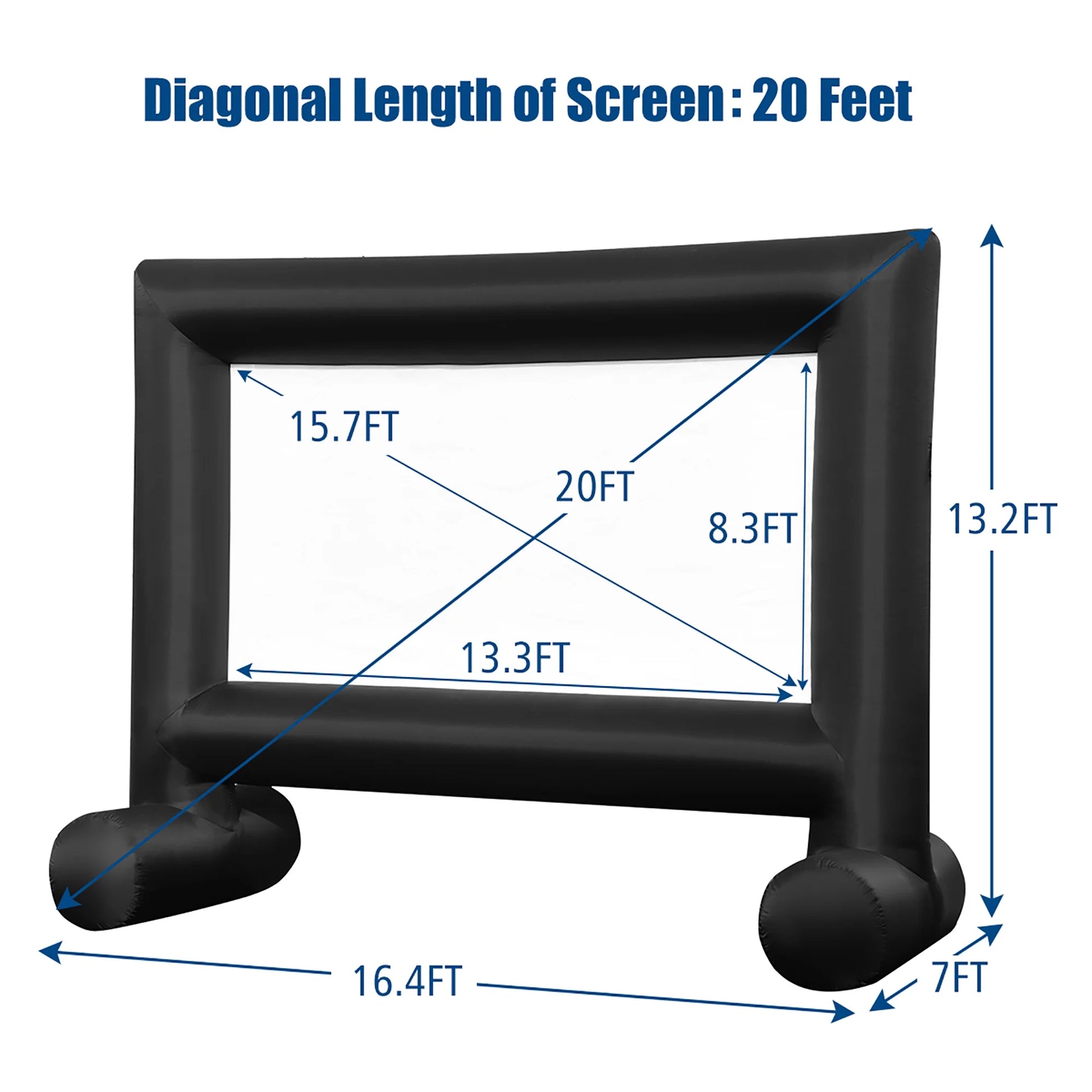 20FT Inflatable Outdoor Projector Screen with Blower - Perfect for Home Theater Experience!