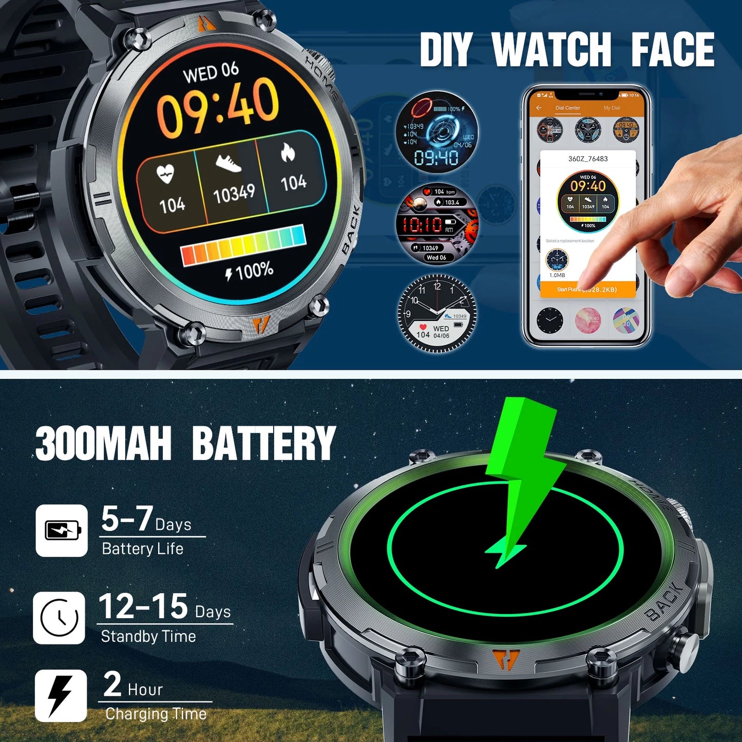 Get Ready to Elevate Your Fitness Game with Our Rugged Black Smart Watch! 🖤⌚️ #FitnessGoals #SmartWatch