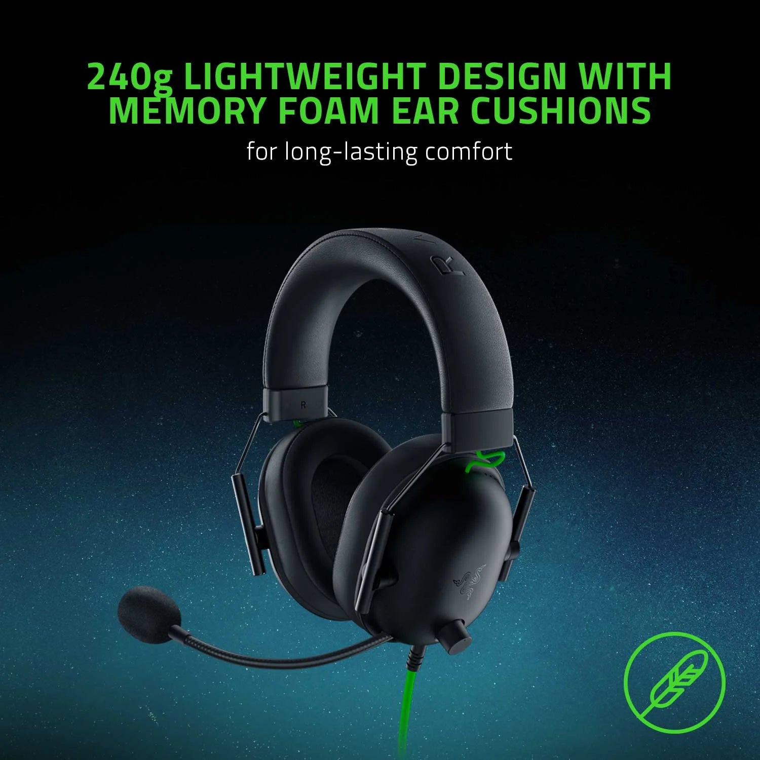 Blackshark V2 X Wired Esports Headset - Multi-Platform Compatibility, 3.5mm Jack, Sleek Black Design