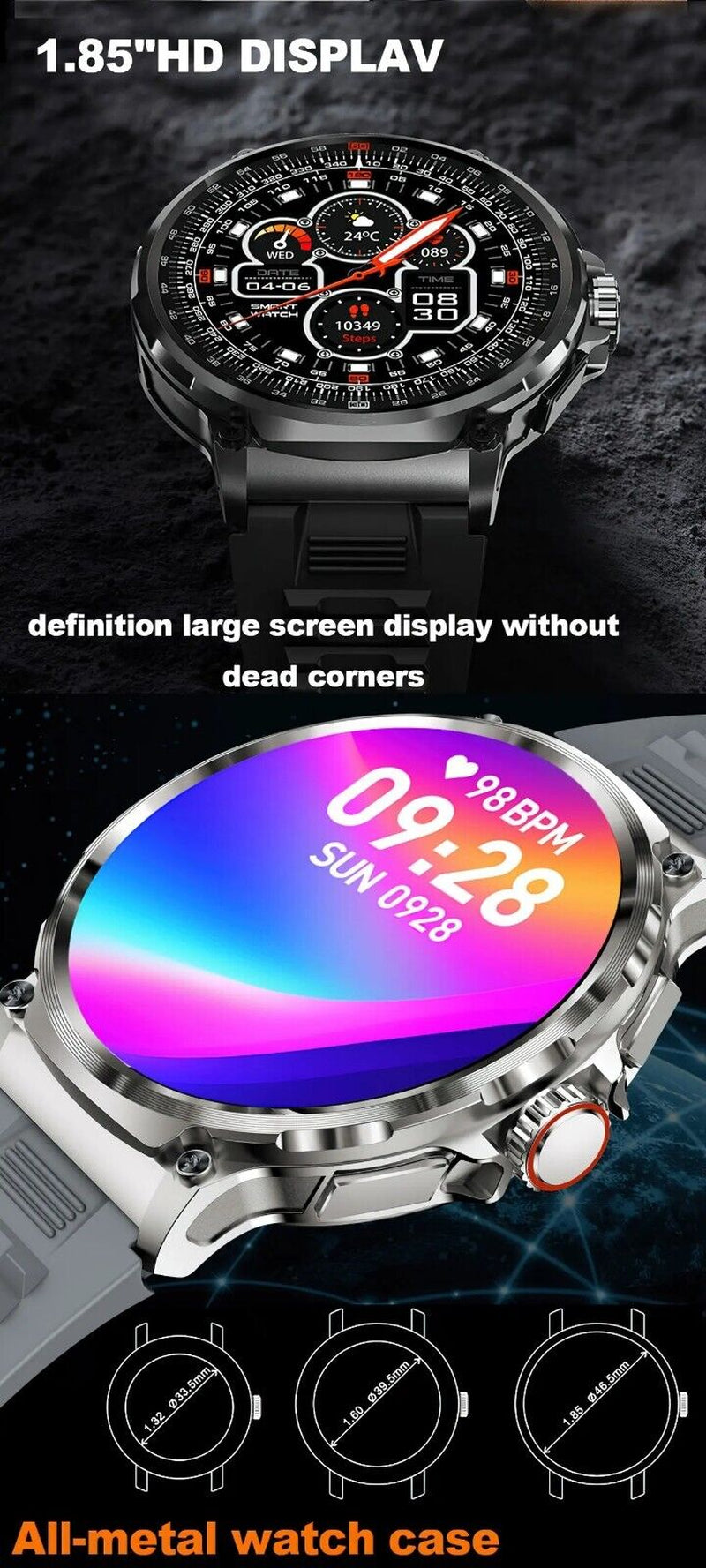Level up your fitness game with the 1.85" Ultra HD Smartwatch! 📱💪 Stay connected with Bluetooth calls, track your health, and crush your gym goals! 🎁 Perfect gift for the active lifestyle! #Smartwatch #FitnessGoals #HealthTech