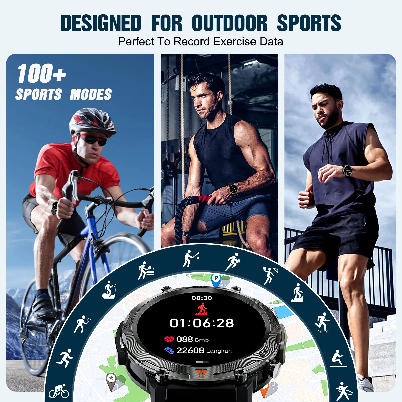 Get Ready to Elevate Your Fitness Game with Our Rugged Black Smart Watch! 🖤⌚️ #FitnessGoals #SmartWatch