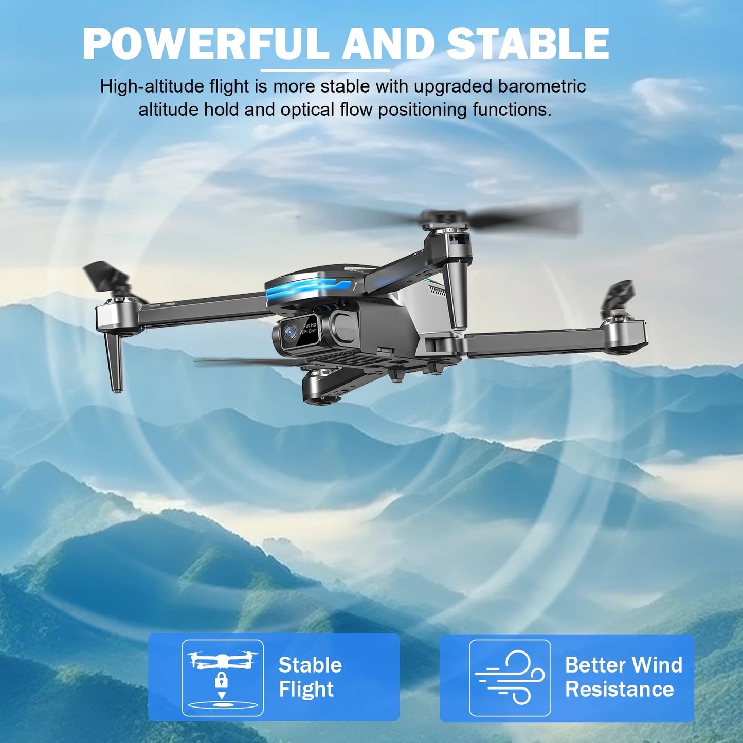 Capture stunning aerial views with our 1080P FPV Drone for adults! 🚁✨ Featuring a powerful brushless motor and optical flow positioning for smooth flights! #DronePhotography #AerialAdventure