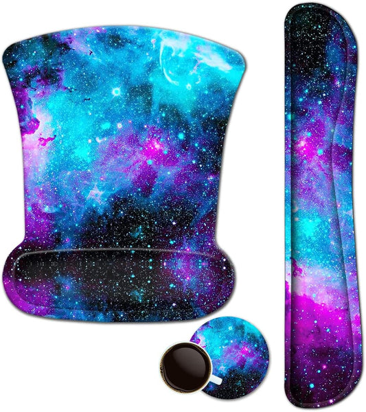 Upgrade Your Workspace: Galaxy Ergonomic Mouse Pad & Wrist Rest Set for Ultimate Comfort and Pain Relief! 🌌🖱️✨