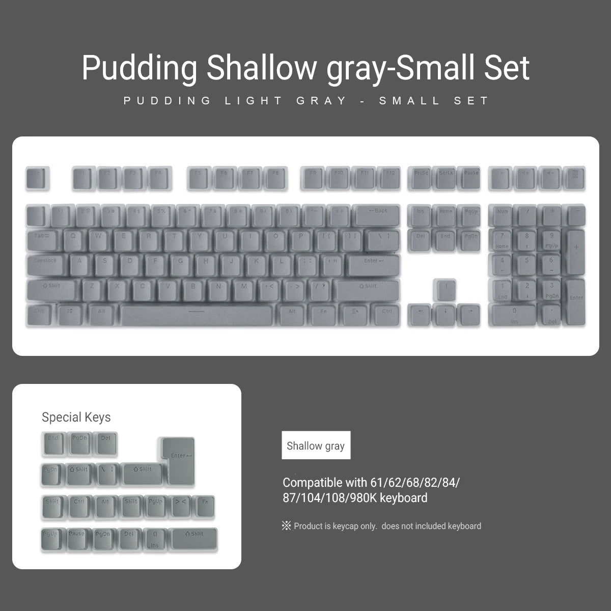 129-Key OEM Profile PBT Double Shot Pudding Keycaps for MX Switch Mechanical Keyboards - ISO Layout with RGB Backlighting