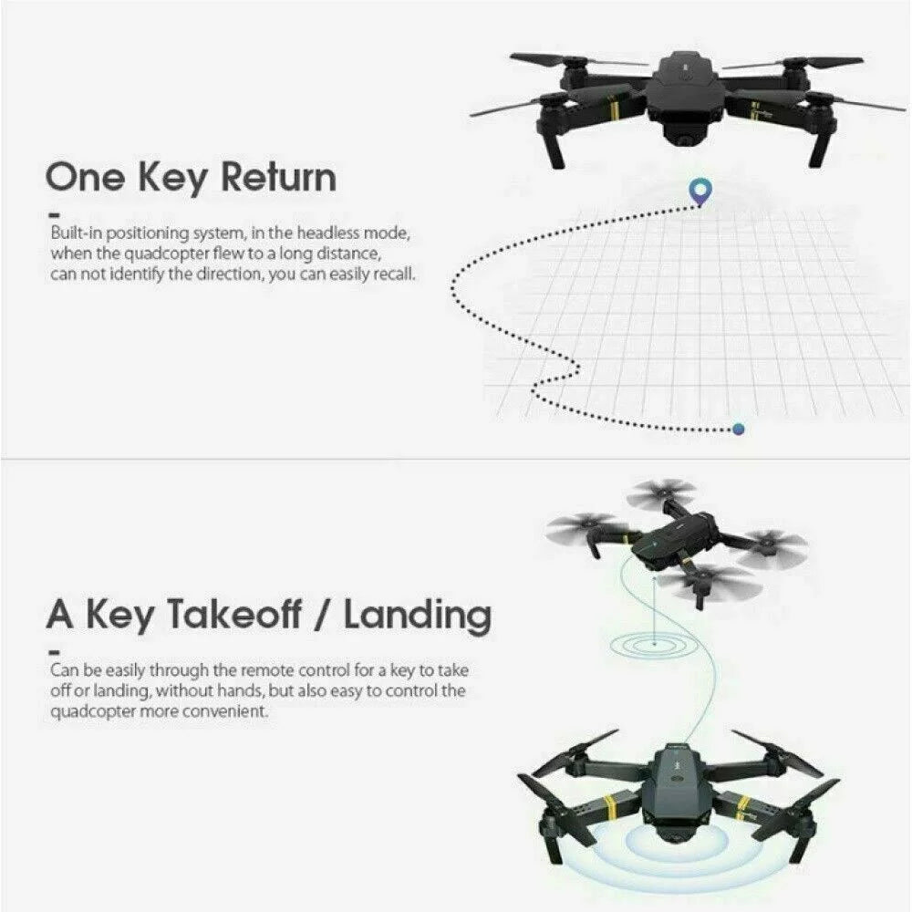 4K Camera Drone for Adults - Foldable Mini Quadcopter with Wifi FPV, Multiple Flight Modes & 3D Flip - Perfect Gift for Kids & Beginners!