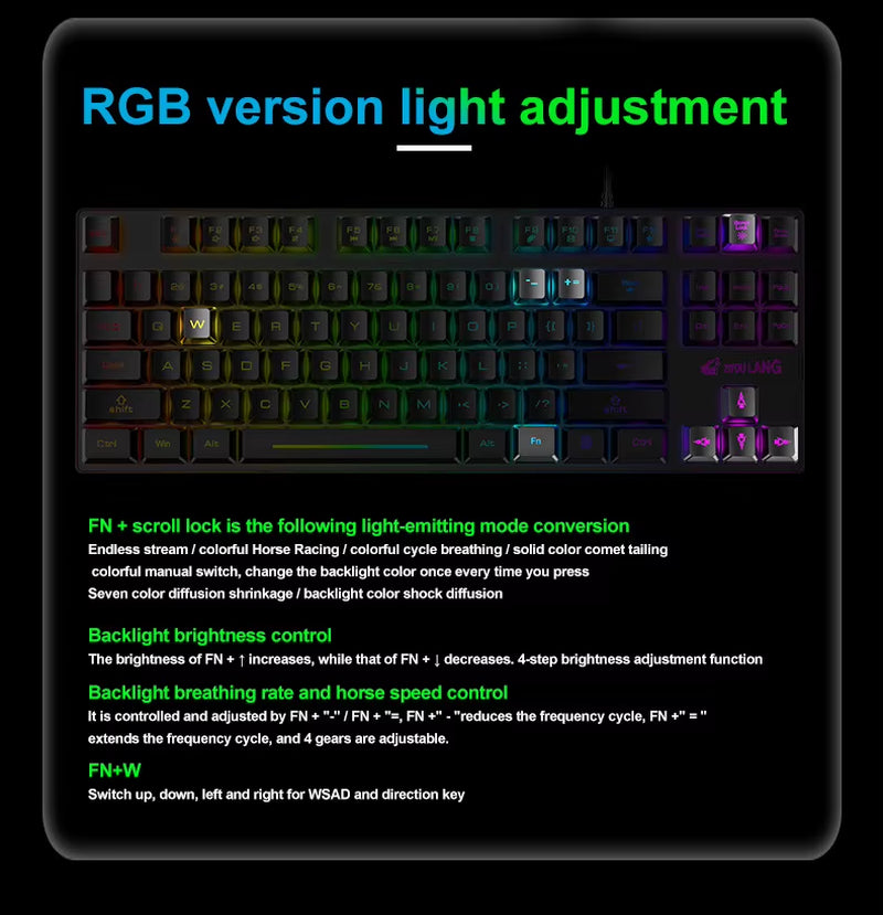 K16 Waterproof Portable Gaming Keyboard with Mechanical Feel, Backlit Ergonomics, and Colorful Design