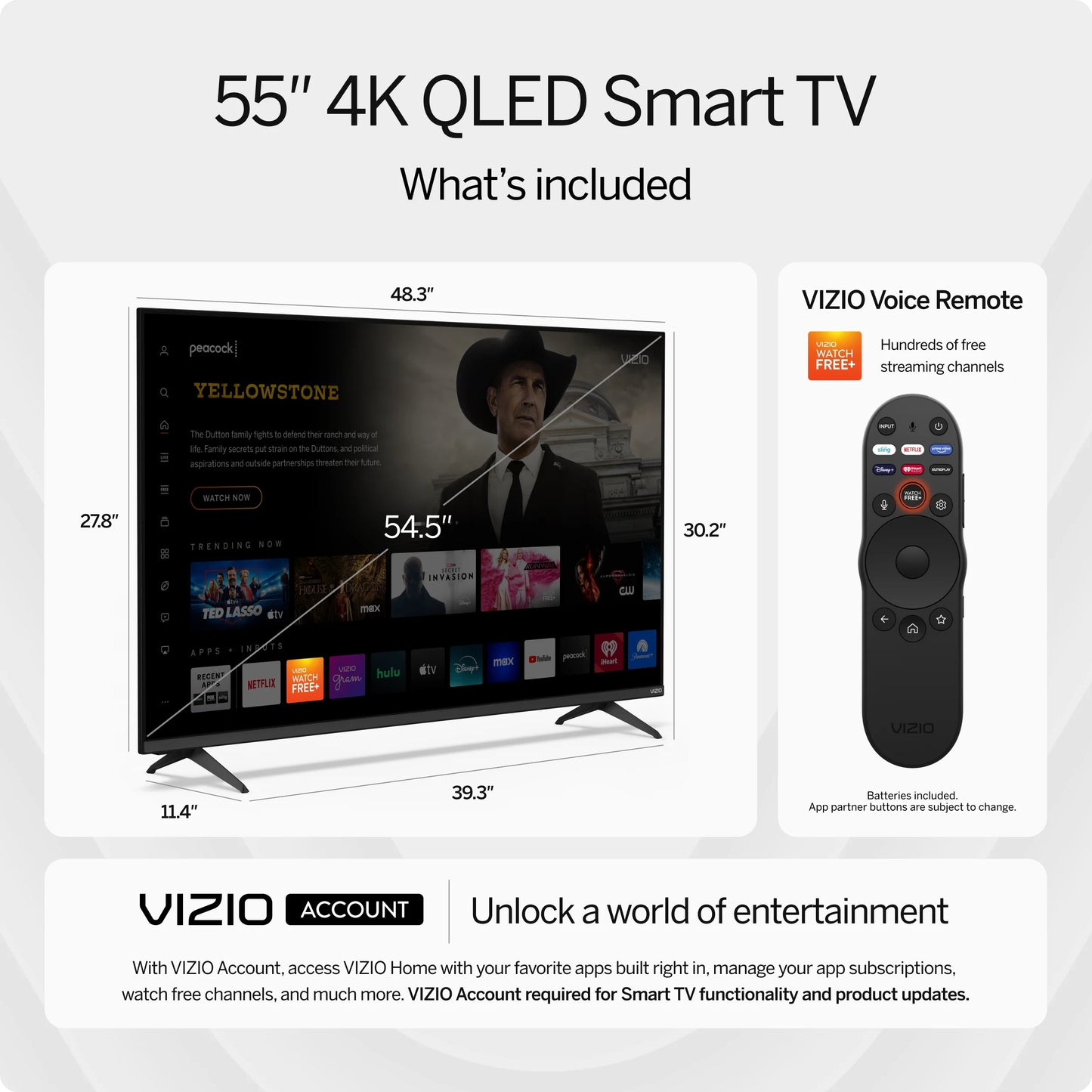 55" Quantum 4K QLED HDR Smart TV - Stunning Picture Quality & Smart Features!