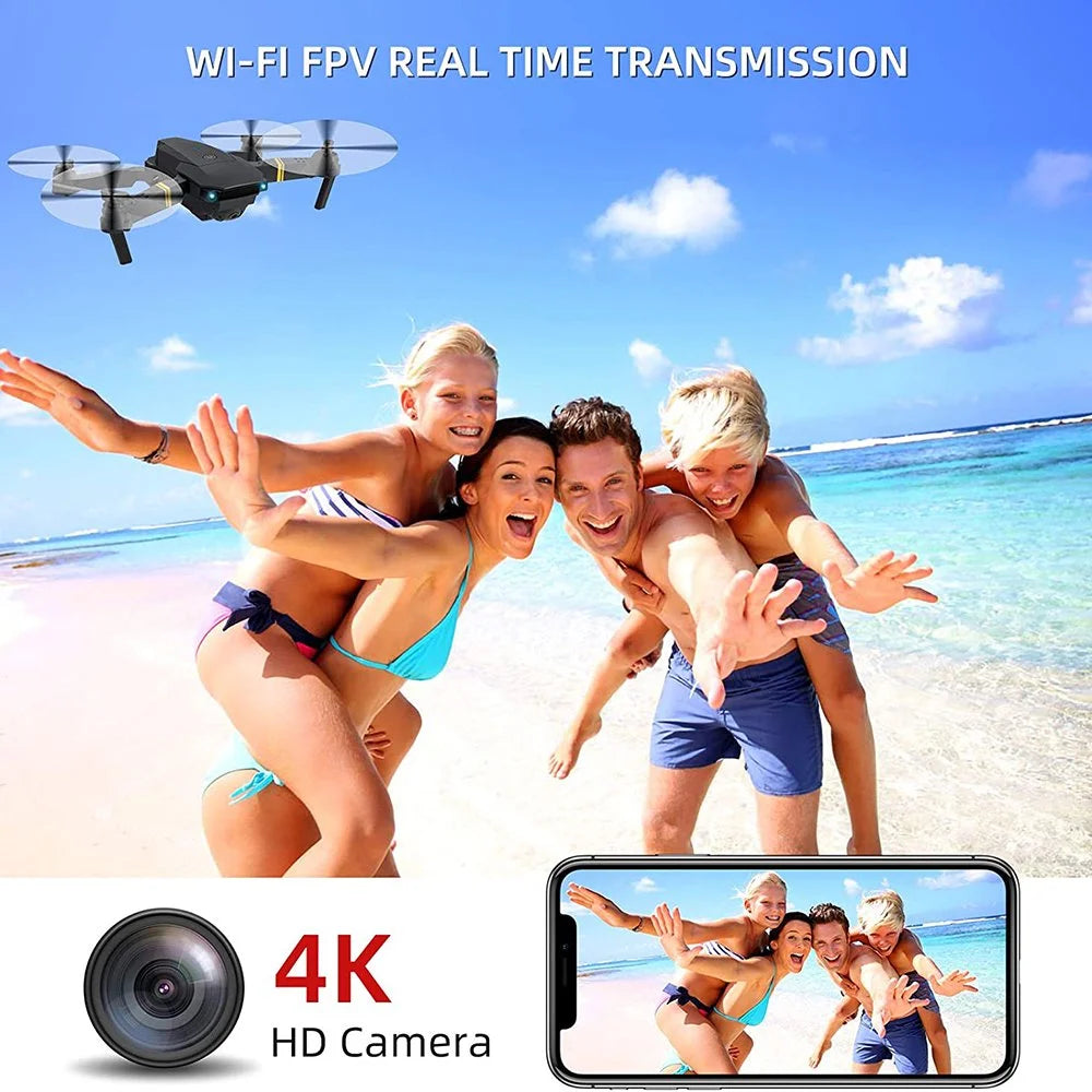 4K Camera Drone for Adults - Foldable Mini Quadcopter with Wifi FPV, Multiple Flight Modes & 3D Flip - Perfect Gift for Kids & Beginners!