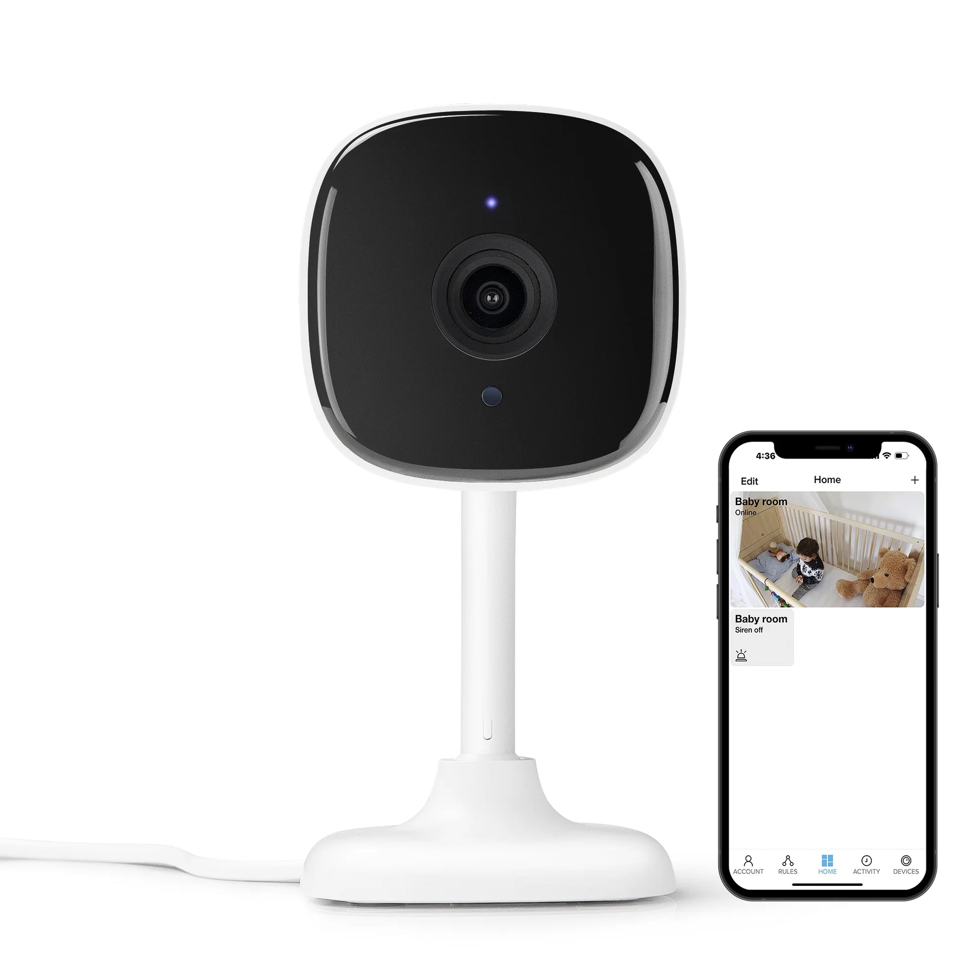 1080P Smart Indoor Camera with Voice Control - Seamless 2.4 GHz Wi-Fi Connectivity