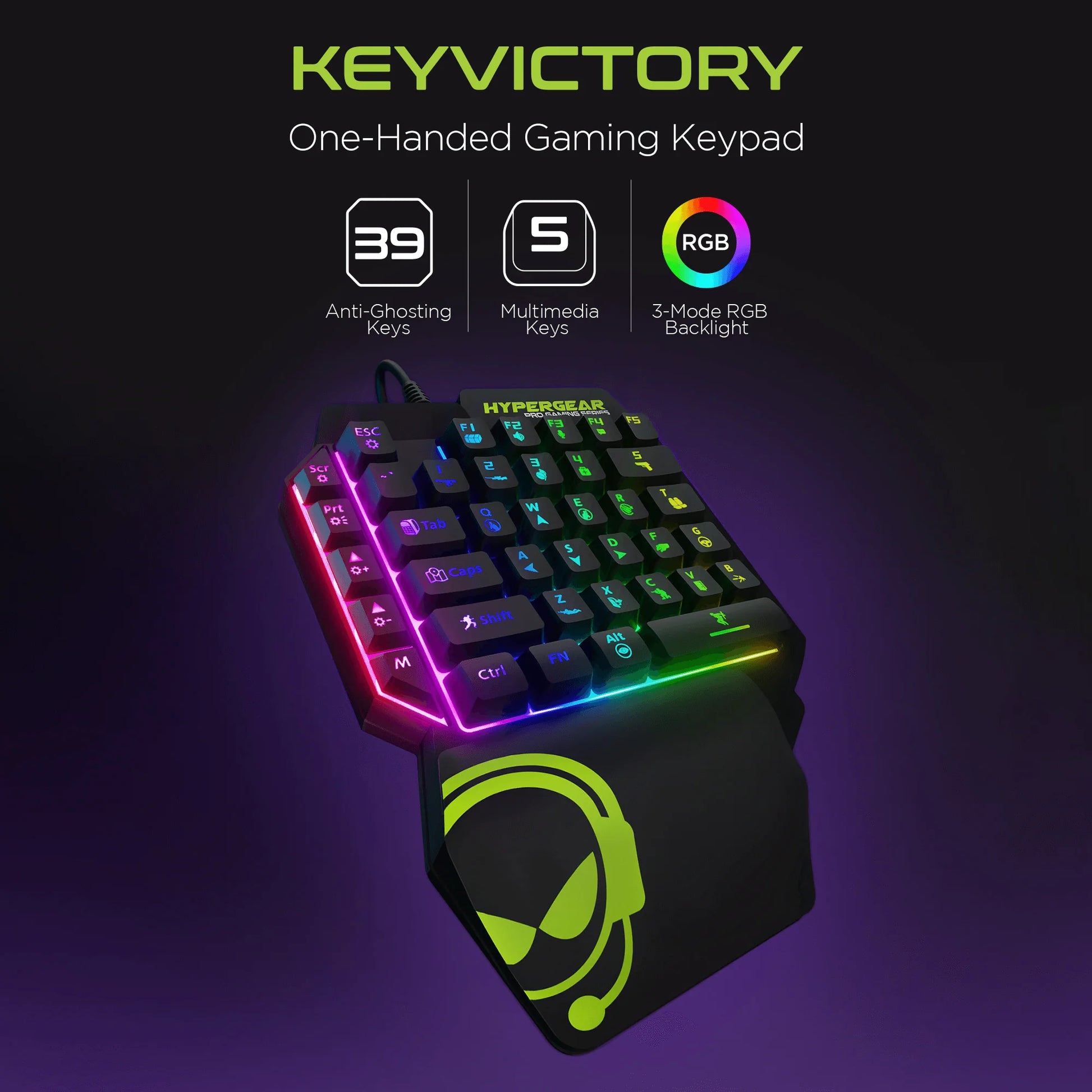 Hypergear Keyvictory One-Handed Gaming Keypad - Elevate Your Game with Precision Control!