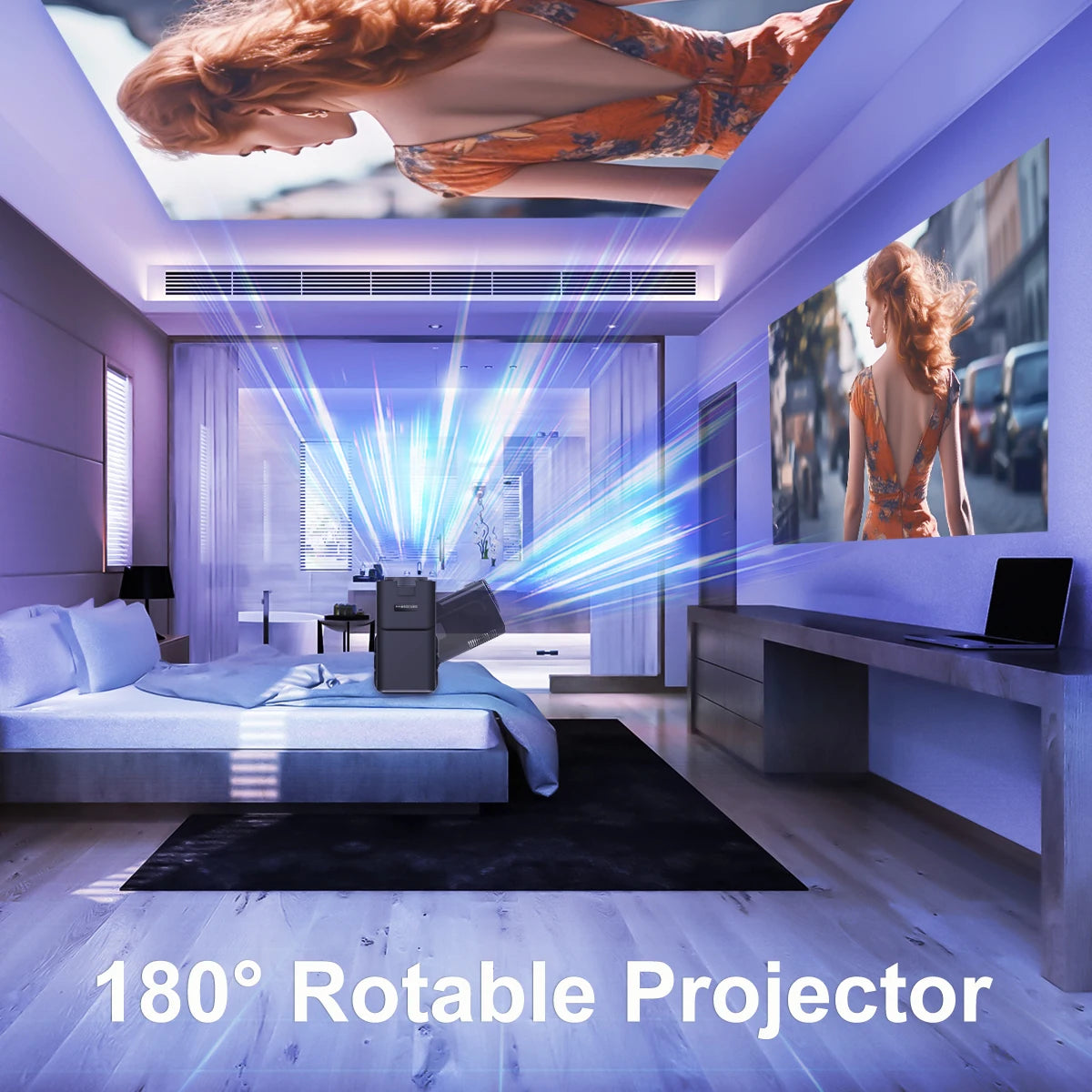Upgrade Your Home Theater with the Android 11 390ANSI HY320 4K Native 1080P Projector - Dual WiFi 6 & BT 5.0 for Outdoor Cinema Fun!