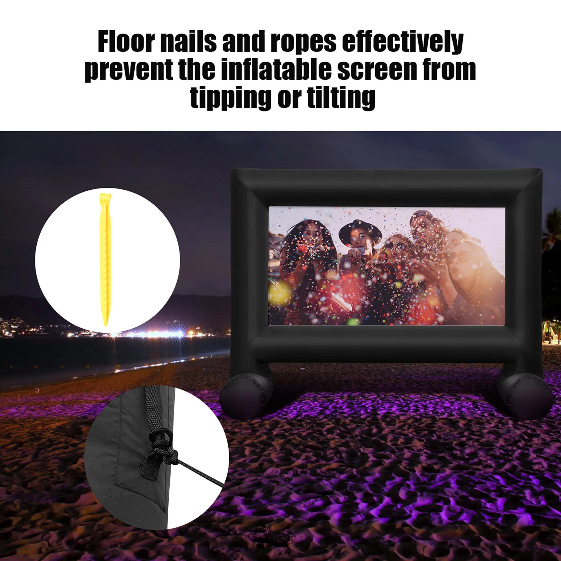 20FT Inflatable Outdoor Projector Screen with Blower - Perfect for Home Theater Experience!
