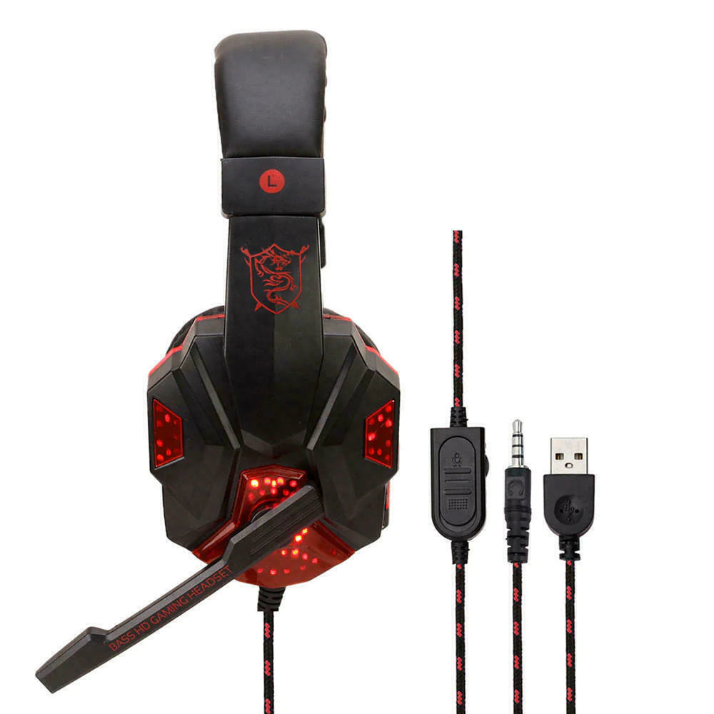 Ultimate 3.5mm Gaming Headset with LED Mic & Stereo Bass Surround for PC, PS4, Xbox One