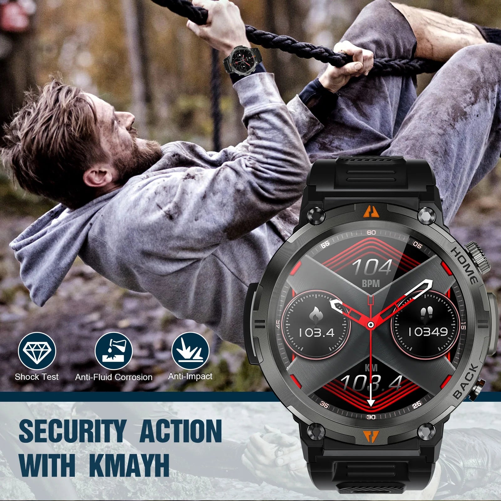 Get Ready to Elevate Your Fitness Game with Our Rugged Black Smart Watch! 🖤⌚️ #FitnessGoals #SmartWatch