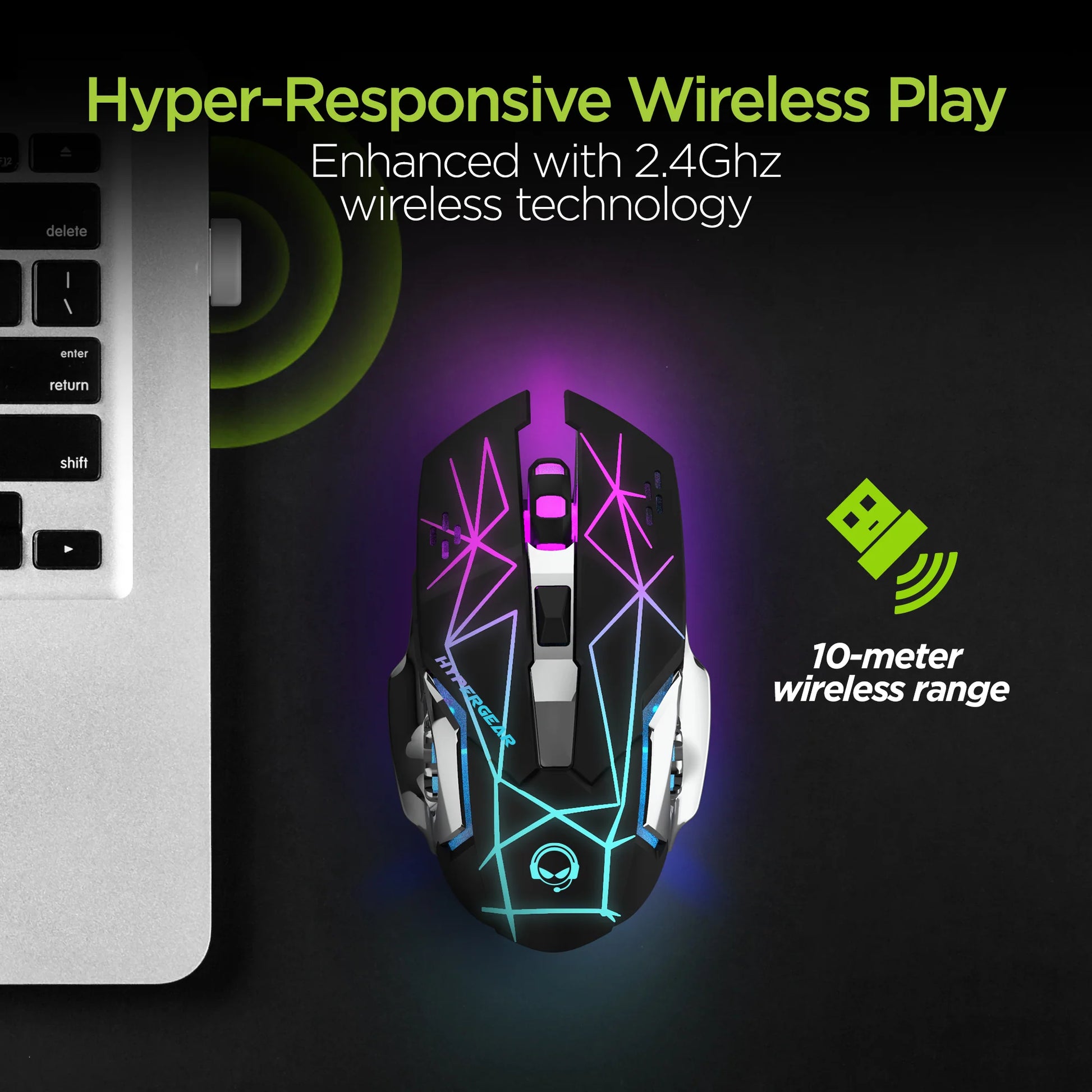 Hypergear Chromium Wireless Gaming Mouse for Extended Gaming Sessions