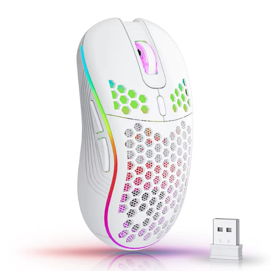 Level up your gaming with our 2.4G Wireless RGB Mouse! 🎮✨ Ergonomic honeycomb design, 6 customizable buttons, and fast Type C recharge. Get your game on! 🖱️💨 #GamingGear #RGBMouse #ErgonomicDesign