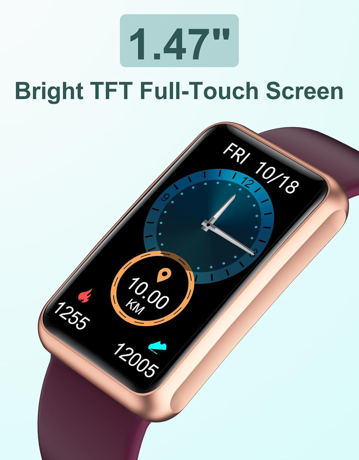 Ultimate Fitness Tracker - No Bluetooth, No App, No Phone Required! Waterproof Smart Watch for Men & Women - Full Touch Screen, Steps & Calories Counter, Sleep Tracker, Alarm Clocks (Purple)