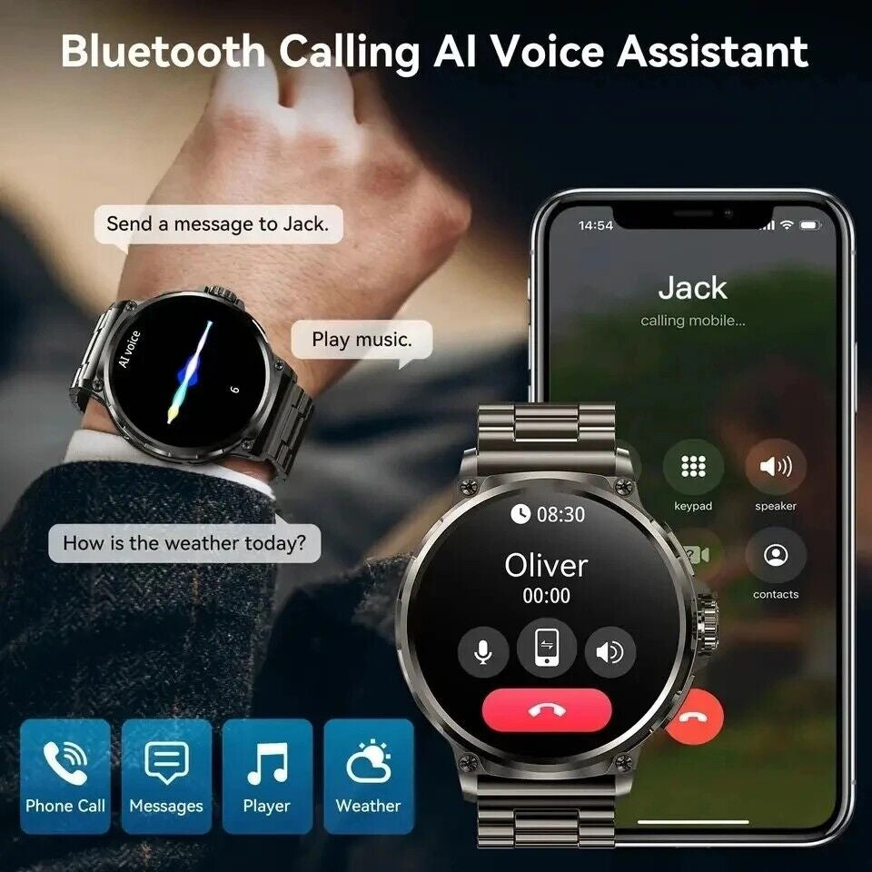 Level up your fitness game with the 1.85" Ultra HD Smartwatch! 📱💪 Stay connected with Bluetooth calls, track your health, and crush your gym goals! 🎁 Perfect gift for the active lifestyle! #Smartwatch #FitnessGoals #HealthTech