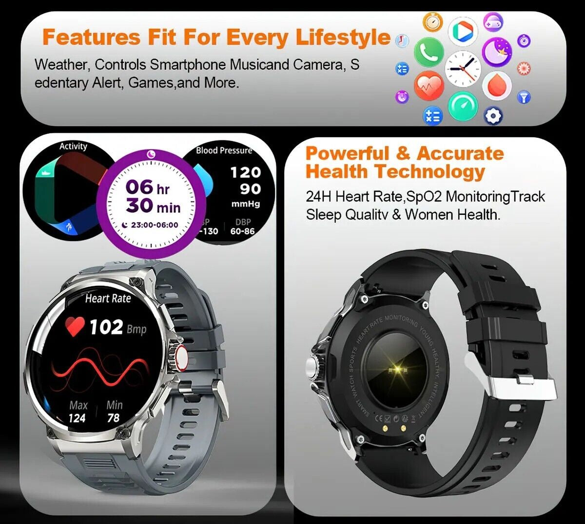 Level up your fitness game with the 1.85" Ultra HD Smartwatch! 📱💪 Stay connected with Bluetooth calls, track your health, and crush your gym goals! 🎁 Perfect gift for the active lifestyle! #Smartwatch #FitnessGoals #HealthTech