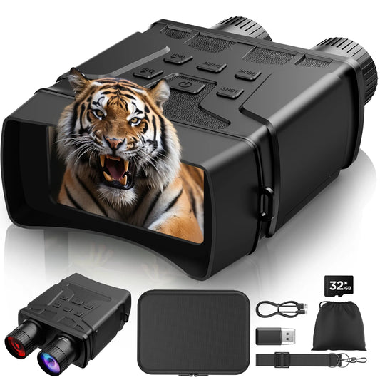 Ultimate Night Vision Goggles - 10X Digital Binoculars with 7-Level Infrared, 32GB HD Photo & Video, Type-C Rechargeable