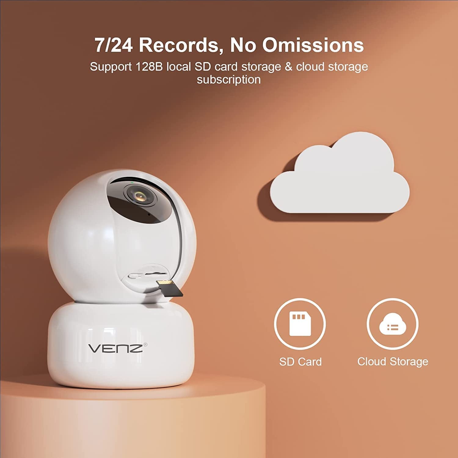 1080P Indoor Pet Camera with 360° PTZ, 2-Way Audio, Night Vision & Motion Detection - 2 Pack Home Security Solution for Dogs and Cats