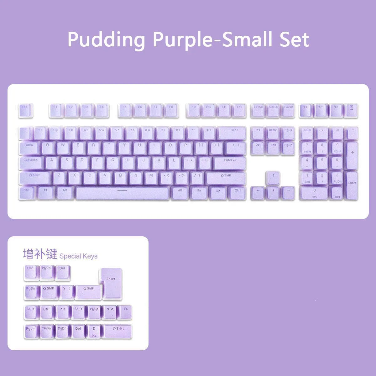 129-Key OEM Profile PBT Double Shot Pudding Keycaps for MX Switch Mechanical Keyboards - ISO Layout with RGB Backlighting