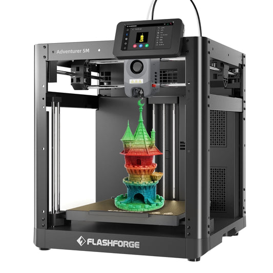 High-Speed Adventurer 5M 3D Printer - 600mm/s, Compact 8.7" Cube, Sleek Black Design