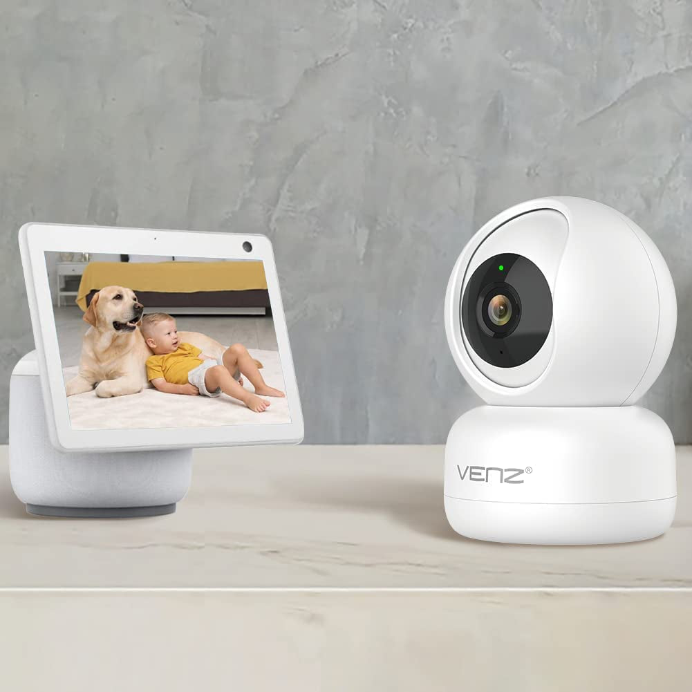 1080P Indoor Pet Camera with 360° PTZ, 2-Way Audio, Night Vision & Motion Detection - 2 Pack Home Security Solution for Dogs and Cats