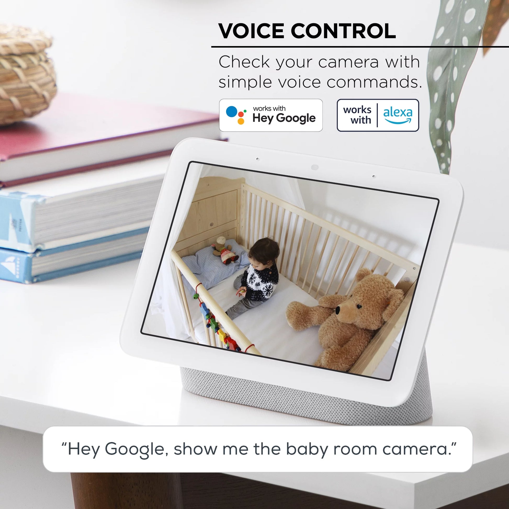 1080P Smart Indoor Camera with Voice Control - Seamless 2.4 GHz Wi-Fi Connectivity