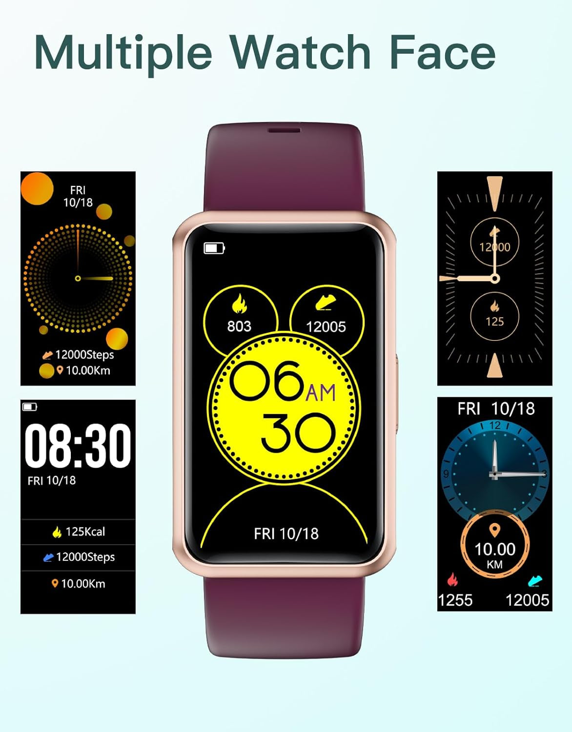Ultimate Fitness Tracker - No Bluetooth, No App, No Phone Required! Waterproof Smart Watch for Men & Women - Full Touch Screen, Steps & Calories Counter, Sleep Tracker, Alarm Clocks (Purple)