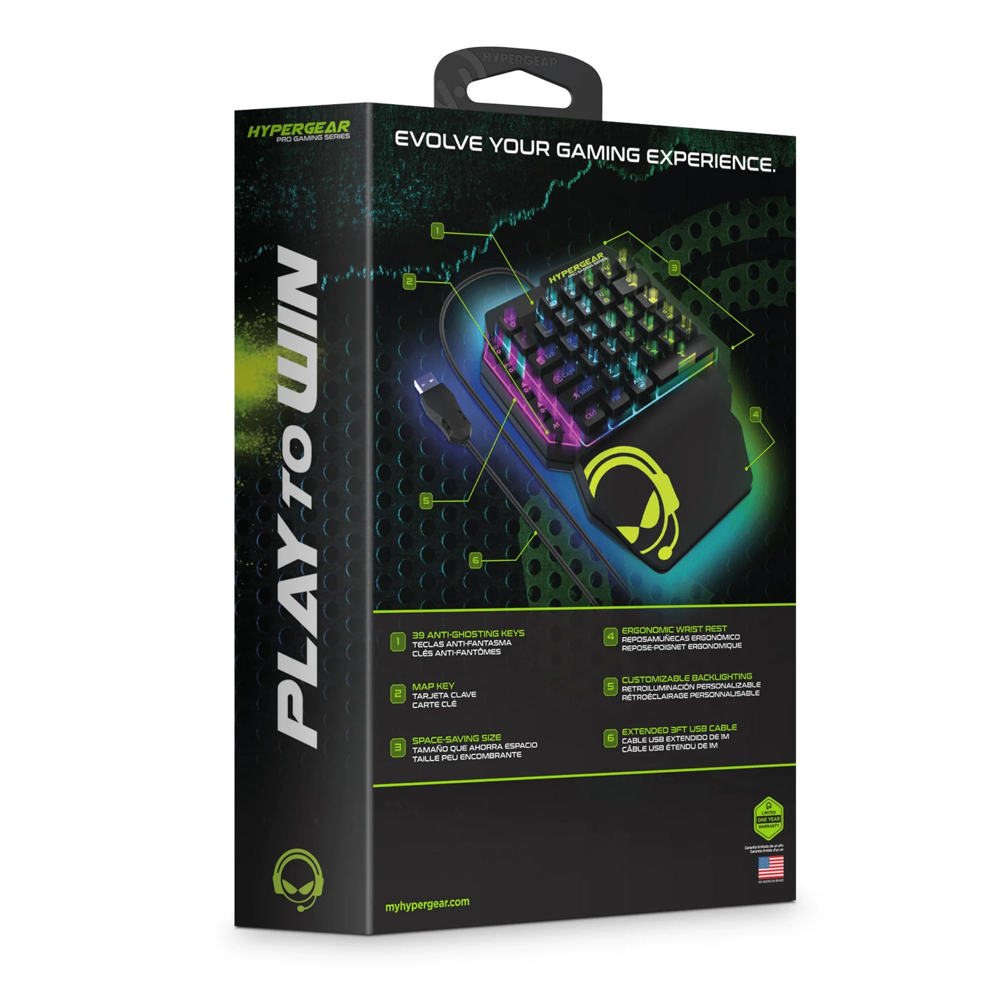 Hypergear Keyvictory One-Handed Gaming Keypad - Elevate Your Game with Precision Control!